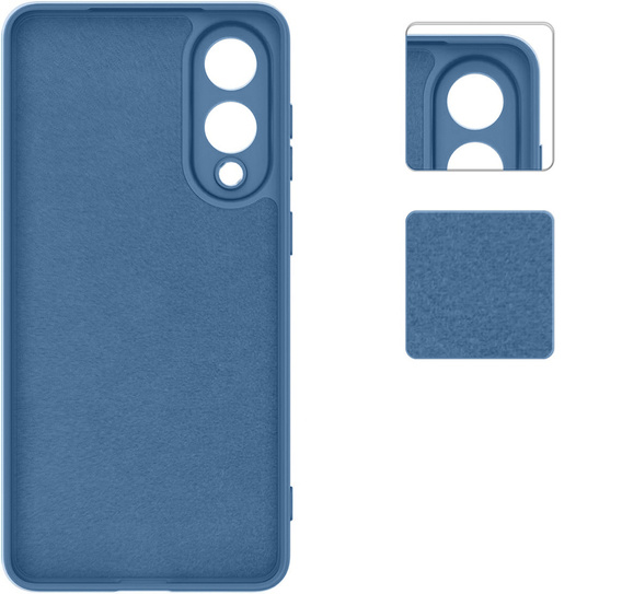 Etui do Samsung Galaxy S25 Edge, Silicone Lite, niebieskie + szkło 9H