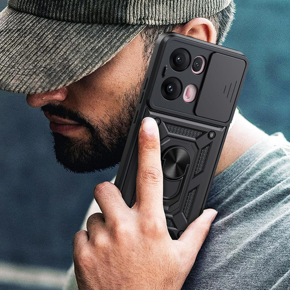 Etui pancerne do Oppo Reno 13 Pro, CamShield Slide, czarne