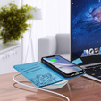 Etui z klapką do Motorola Edge 50 Fusion 5G, Butterfly, niebieskie