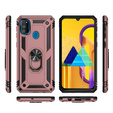 Etui pancerne do Samsung Galaxy M21, Nox Case Ring, różowe rose gold