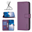 Etui z klapką do Samsung Galaxy S23 FE, BINFEN Wallet, ciemnofioletowe + szkło 9H
