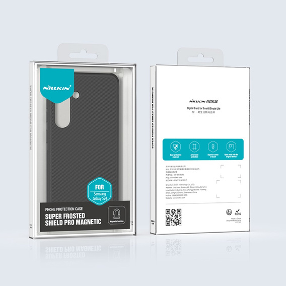 Etui NILLKIN do Samsung Galaxy S24, Frosted Shield, do MagSafe, czarne