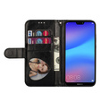 Etui z klapką do Huawei P20 Lite, Glitter Zipper Wallet, czarne