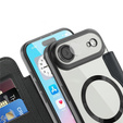 Etui z klapką do iPhone Air, RFID Wallet MagSafe z ochroną aparatu, czarne