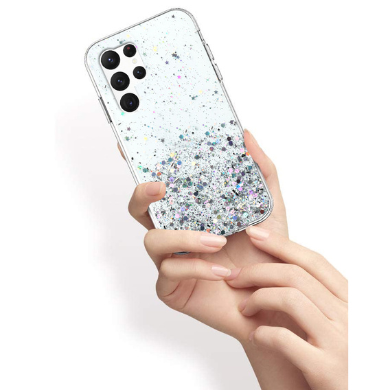 Etui do Samsung Galaxy S22 Ultra 5G, Glittery, srebrne