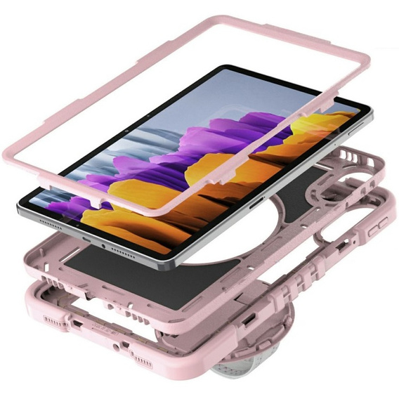 Pancerne etui do Xiaomi Redmi Pad 2 z podstawką i paskiem – różowe