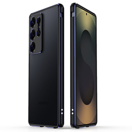 Etui bumper z metalową ramką do Samsung Galaxy S25 Ultra – niebieskie