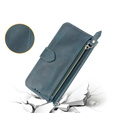 Etui z klapką do Samsung Galaxy A25 5G, Wallet Zipper Pocket, z paskiem na ramię, niebieskie