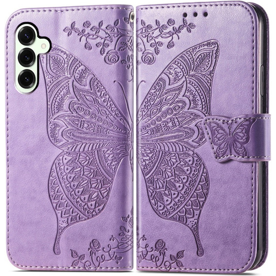 Etui z klapką do Samsung Galaxy S25 FE, Butterfly, fioletowe