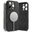 Etui Ringke do iPhone 16 Pro Max, Silicone MagSafe, czarne + Szkło Hartowane 9H