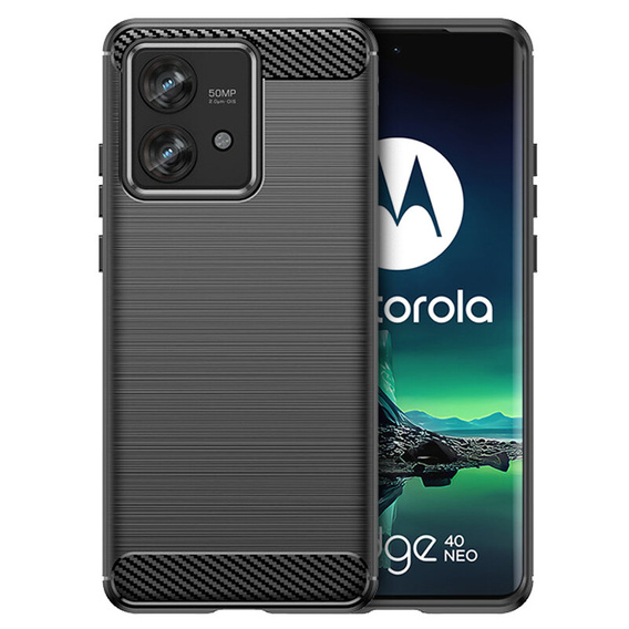Etui do Motorola Edge 40 Neo, Karbon, czarne