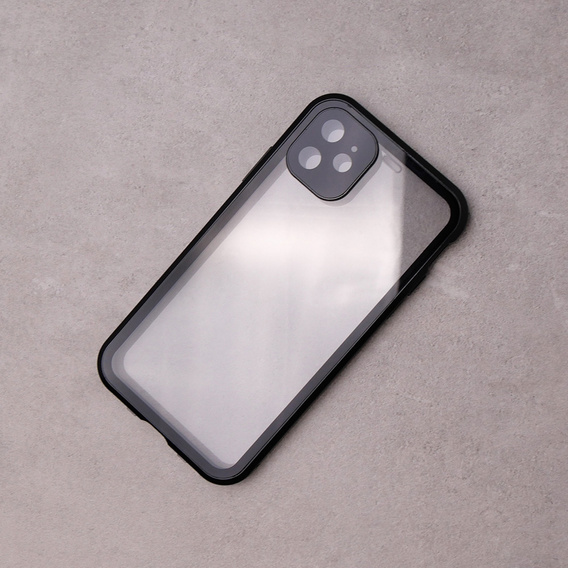 Etui do iPhone 11, Magnetic Dual Glass, czarne