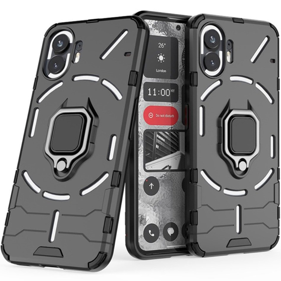 Etui do Nothing Phone 2, Kickstand Ring, czarne