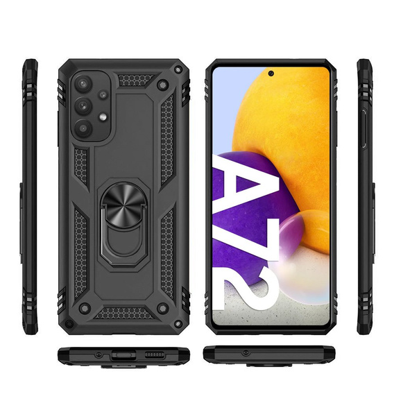 Etui pancerne do Samsung Galaxy A72 5G, Nox Case Ring, czarne