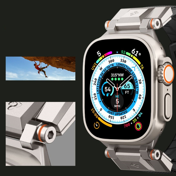 Pasek SPIGEN do Apple Watch 1/2/3/4/5/6/7/8/9/SE/Ultra/Ultra 2 42/44/45/49MM, Durapro Armor, Czarny
