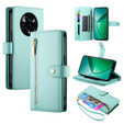 Etui z klapką do Realme 14 Pro 5G, Wallet Zipper Pocket, miętowe