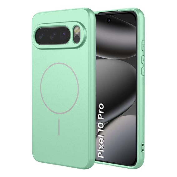Etui silikonowe do Google Pixel 10 / 10 Pro, do MagSafe, zielone
