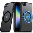 Etui do iPhone 7/8/SE 2020/SE 2022, do MagSafe, Hybrid Case Matte, czarne + Szkło hartowane