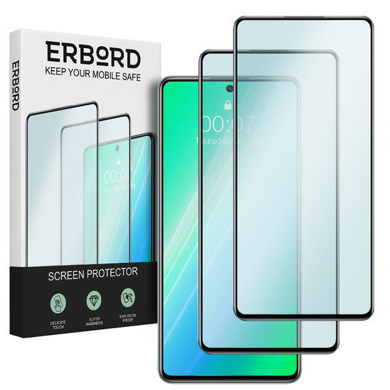 2x Szkło Hartowane do Xiaomi 11T/11T Pro, ERBORD 3D pełne, szybka na cały ekran