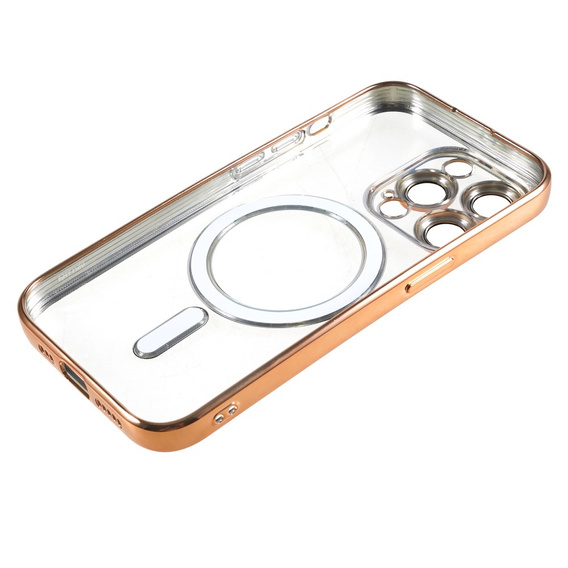 Zestaw Etui do iPhone 14 Pro Max, MagSafe Hybrid, złote + Szkło