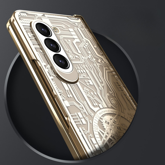 Etui do Samsung Galaxy Z Fold 5 5G, Mechanical Legend, złote