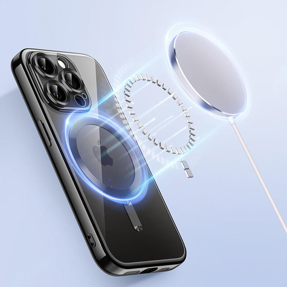 Etui do iPhone 16 Pro Max, Electro MagSafe, czarne + Szkło na ekran