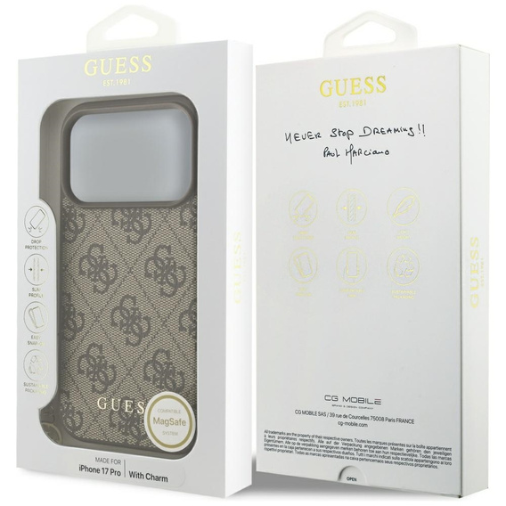 Etui GUESS 4G Metal Gold Logo, do MagSafe do iPhone 17 Pro