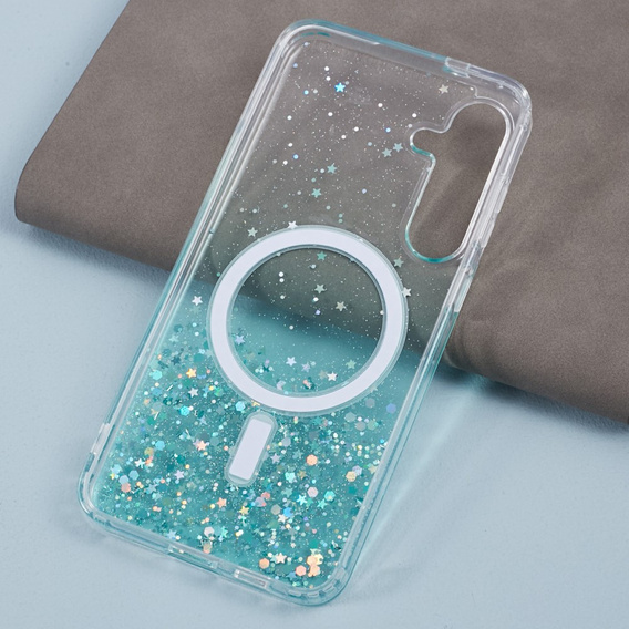 Etui do Samsung Galaxy S24+ Plus, Glittery, do MagSafe, zielone