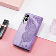 Etui z klapką do Samsung Galaxy S25 Edge, Motyl, fioletowe