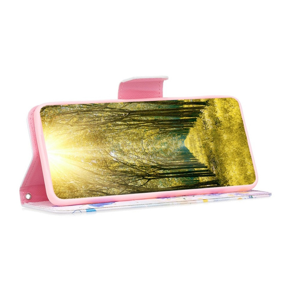 Etui z klapką do Xiaomi Redmi 12C, Wallet, Butterfly & Flowers białe