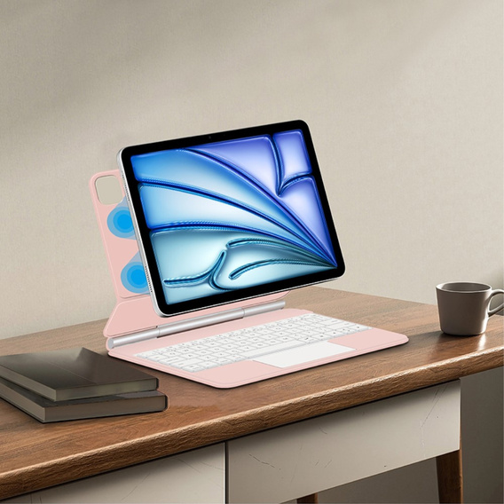 Etui z klawiaturą do iPad Air 11" 2025/2024 (7/6 gen.), Magnetic Keyboard Touchpad, różowe