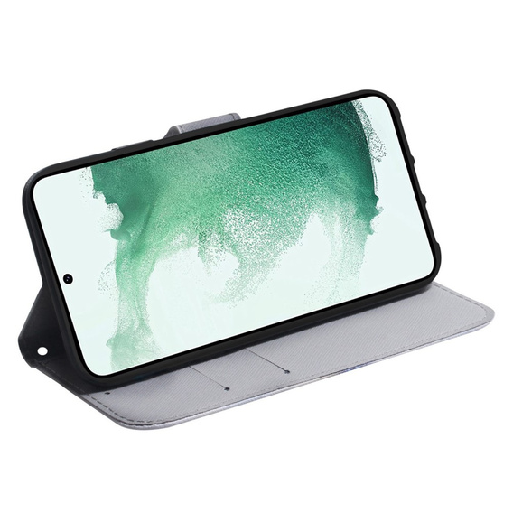 Etui z klapką do Samsung Galaxy A14 4G/5G, Wallet, Sakura niebieskie