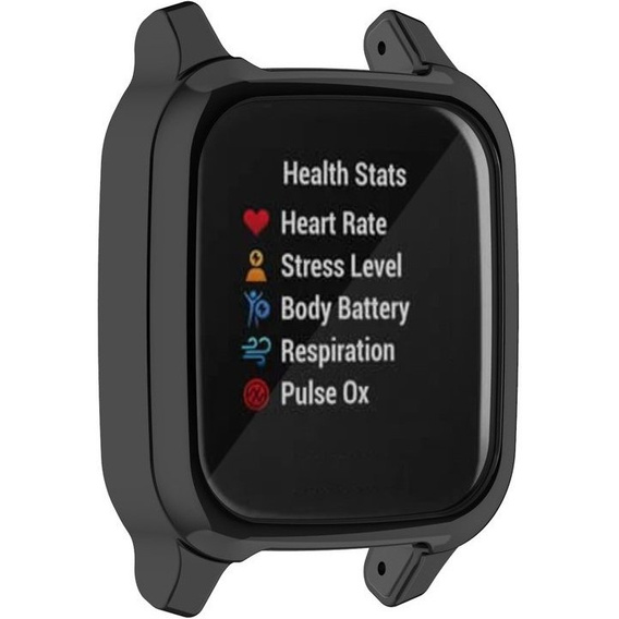 2w1 Etui z Osłoną na ekran do Garmin Venu Sq, Czarny