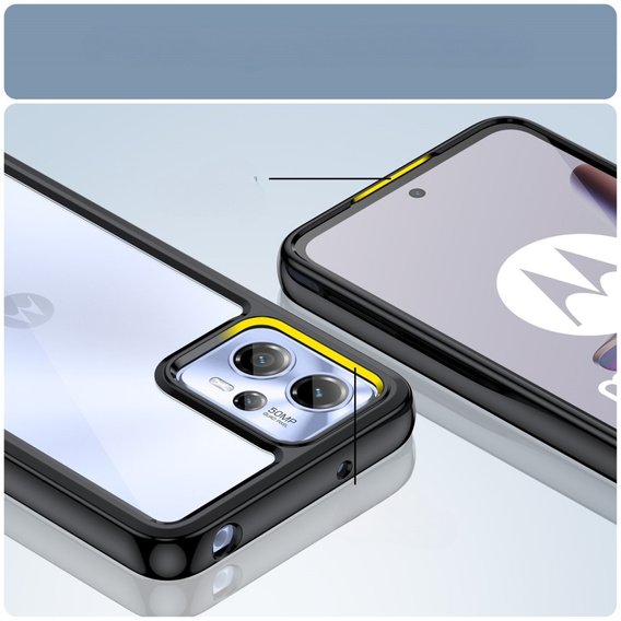 Etui do Motorola Moto G13 / G23, Fusion Hybrid, przezroczyste / czarne