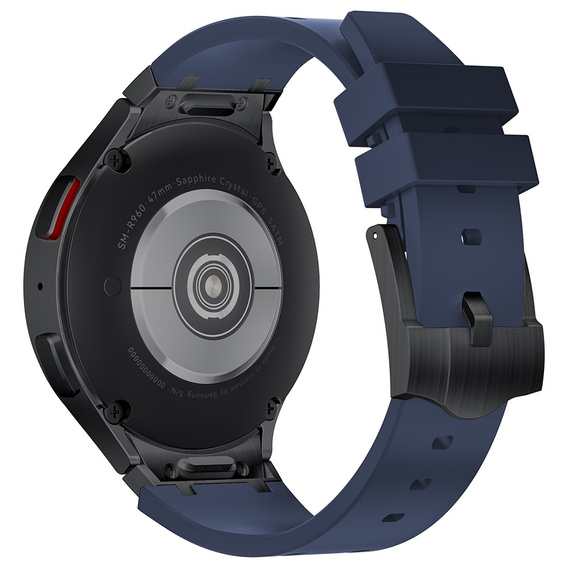 Pasek silikonowy do Samsung Galaxy Watch 4/5/6/7/FE 40/42/43/44/45/46/47mm, Granatowy / czarna klamra