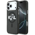 Etui Karl Lagerfeld IML Glitter Karl & Choupette Sketch Logo MagSafe do iPhone 17 Pro Max
