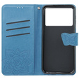 Etui z klapką do Xiaomi Poco F6 Pro, Butterfly, niebieskie