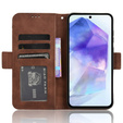 Etui z klapką do Samsung Galaxy A35 5G, Card Slot, brązowe