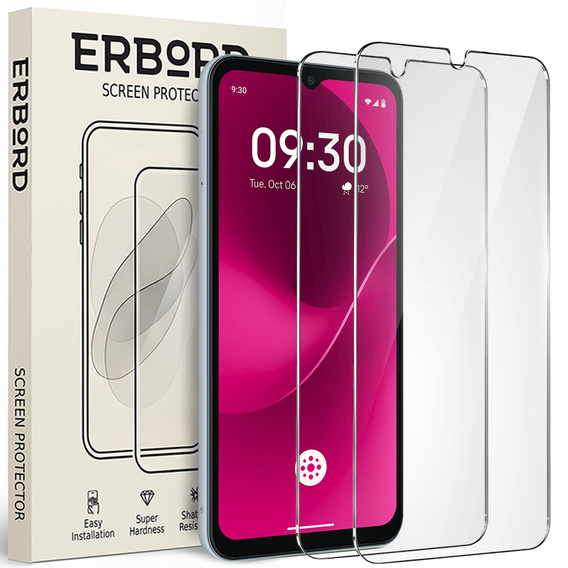 2x Szkło Hartowane ERBORD 9H Hard Glass do T Phone 3 5G – codzienna ochrona w eleganckim wydaniu