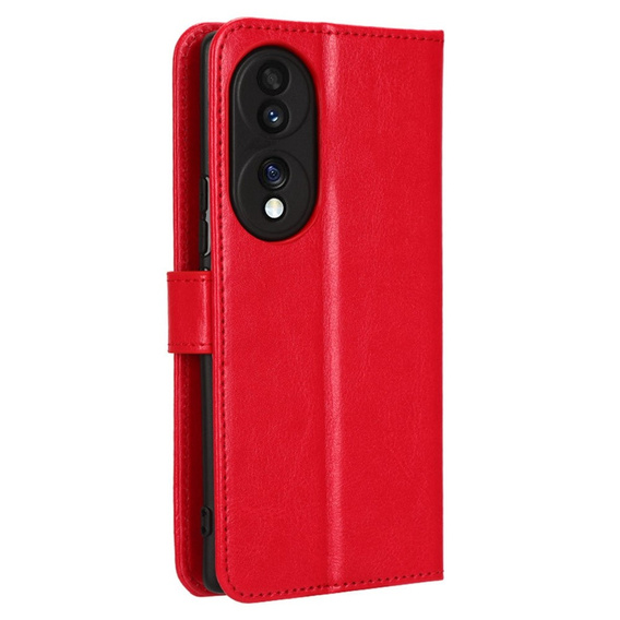 Etui z klapką do Honor 70 5G, Crazy Horse Wallet, czerwone
