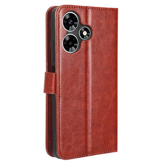 Etui z klapką do Infinix Hot 30i, Crazy Horse Wallet, brązowe