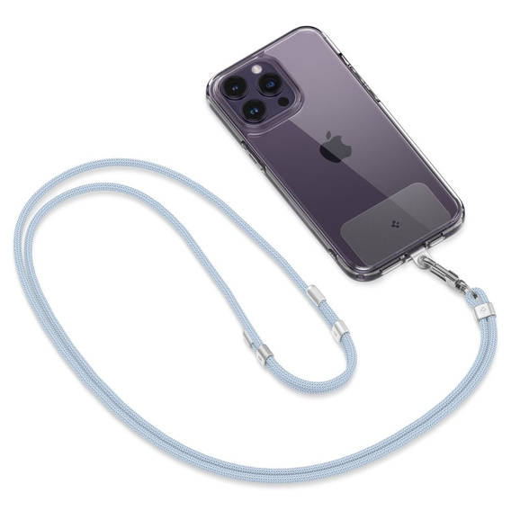 Smycz do telefonu Spigen Crossbody Strap + Wrist Strap + ConTag, niebieska