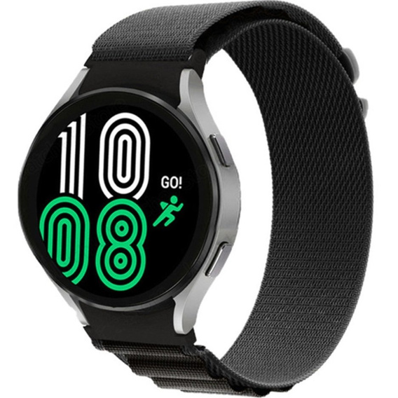 Pasek Nylonowy do Samsung Galaxy Watch 4/5/6 40/42/43/44/45/46/47mm, Czarny