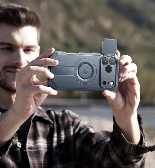 Etui Dexnor pancerne z podstawką i przesłoną aparatu, do MagSafe do iPhone 17 Pro Max