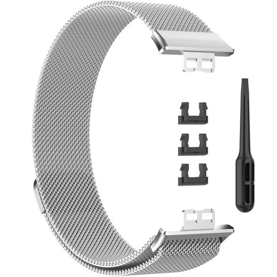 Pasek Bransoleta Milanese do Huawei Watch Fit, Srebrny