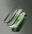 Etui pancerne do iPhone 15, Dexnor CamProtect MagSafe, zielone (Dwie ramki)