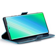 Etui z klapką do Samsung Galaxy S23 Ultra, ERBORD Waxy Wallet, niebieskie