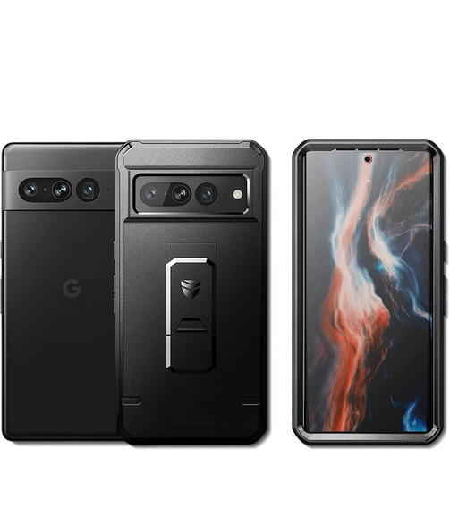 Etui pancerne do Google Pixel 7 Pro, Dexnor Full Body, czarne