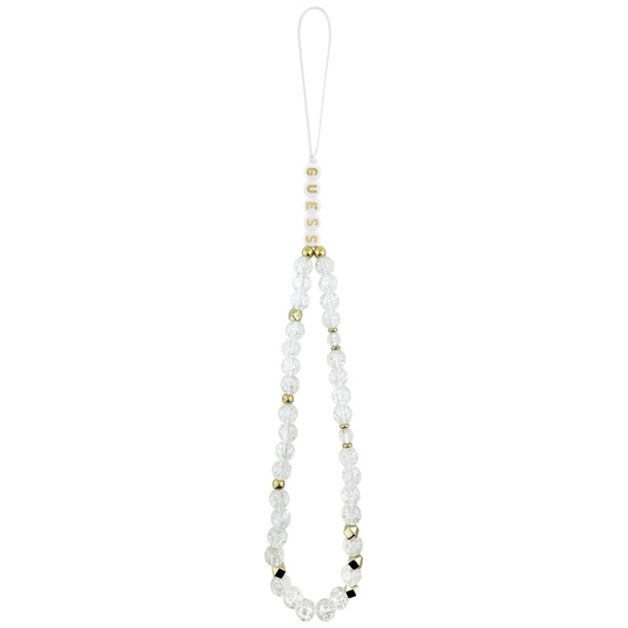 Etui Guess IML Flowers Electroplated Allover With Beads Strap, do MagSafe, z paskiem do iPhone 17 Pro