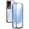 Etui do Samsung Galaxy S25+ Plus, Magnetic Dual Glass, srebrne